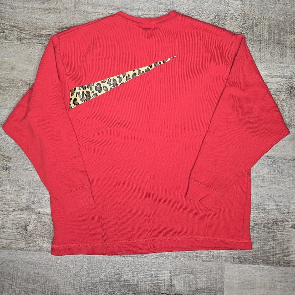 Nike Red Sweater With Leopard Accent And Matching Leggings Woman Size Small - Picture 7 of 8